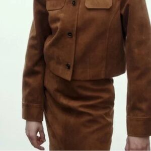 H&M Napped Skirt - Brown.- Sz 18